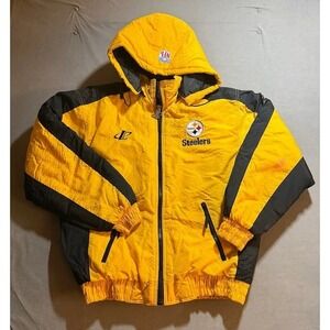 Vintage Pittsburgh Steelers‎ NFL Pro Line Starter Hooded Puffer Jacket Mens M